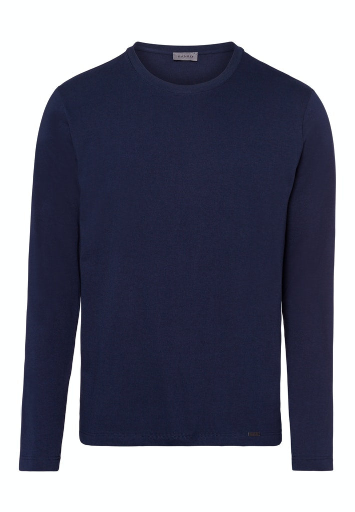 HANRO Deep Navy Living Shirts Long Sleeve Shirt