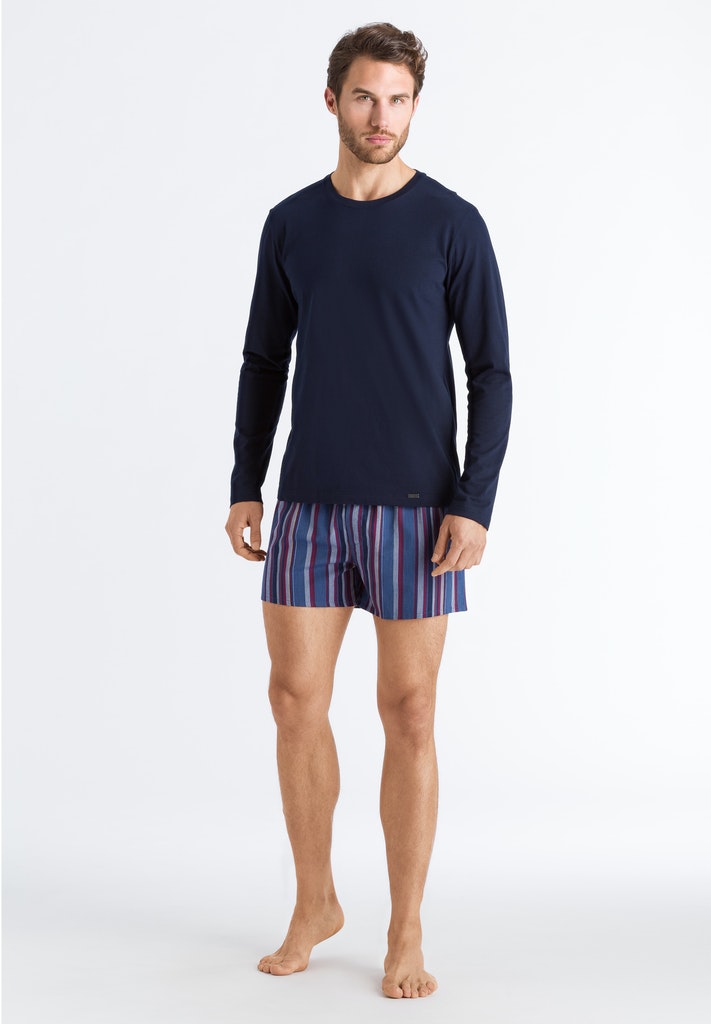 HANRO Deep Navy Living Shirts Long Sleeve Shirt