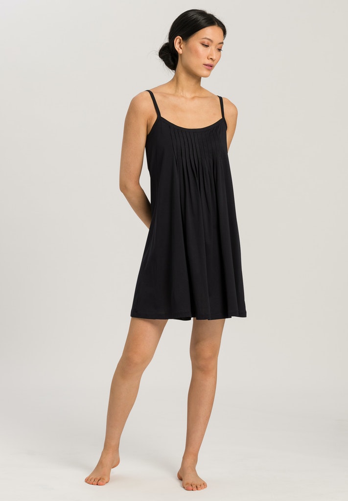 Black spaghetti shop strap nightgown