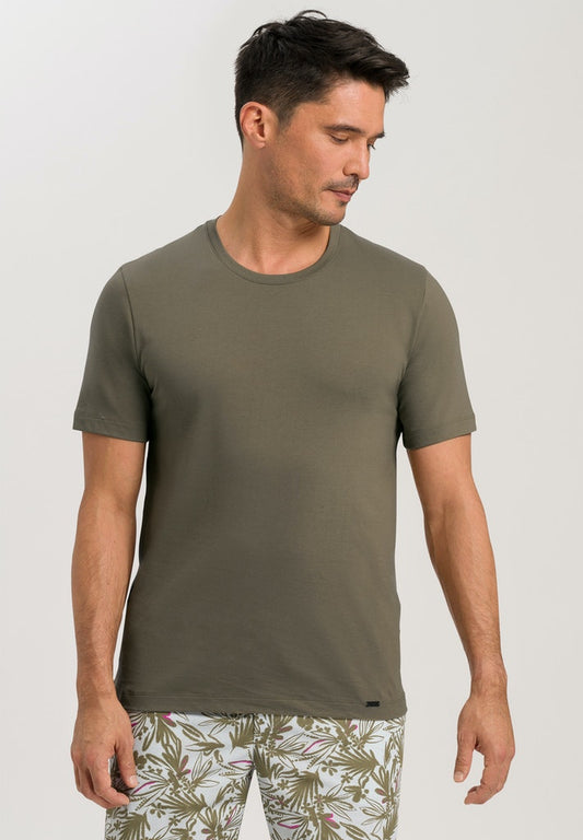 HANRO Dusky Green Living Short Sleeve Shirt