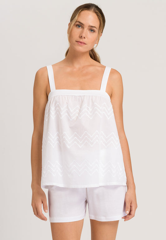HANRO Vivia Sleeveless Short Pyjama in White