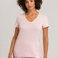 HANRO Sleep & Lounge Short Sleeve Shirt in Pink Whip