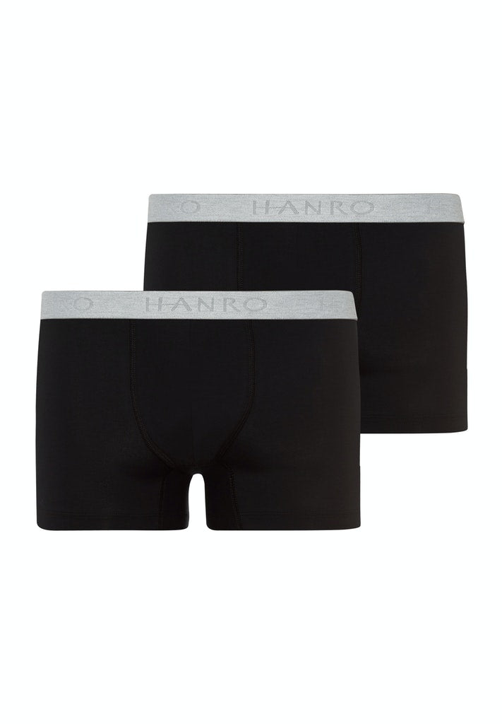 Mens Cotton Essentials Pants 2Pack in black | HANRO
