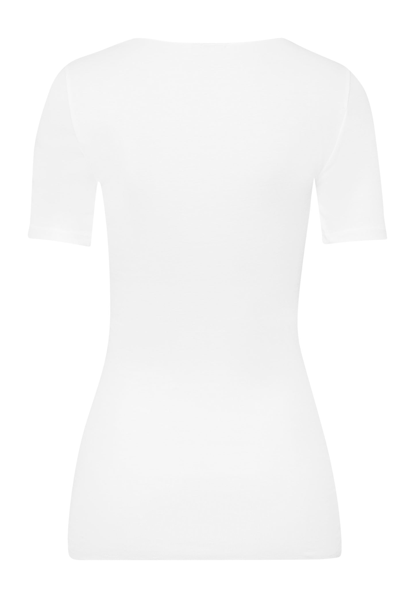 HANRO White Cotton Seamless V-Neck Short Sleeve Shirt