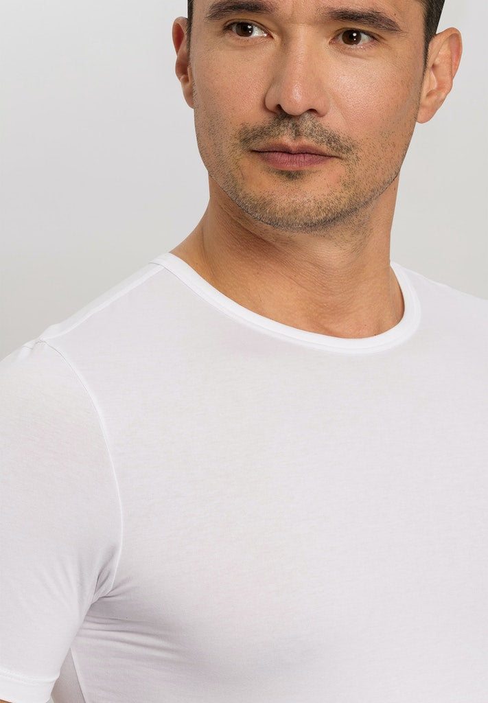 Mens Cotton Essentials Shirt 2Pack in white | HANRO