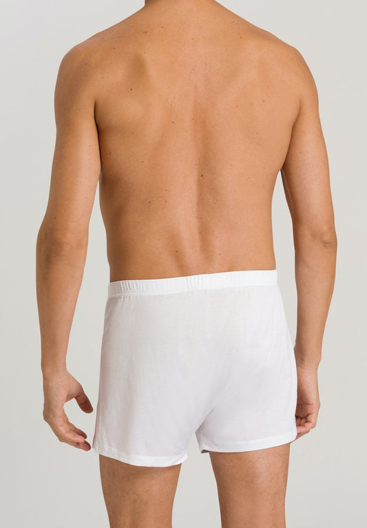 HANRO White Cotton Sporty Boxer with Fly
