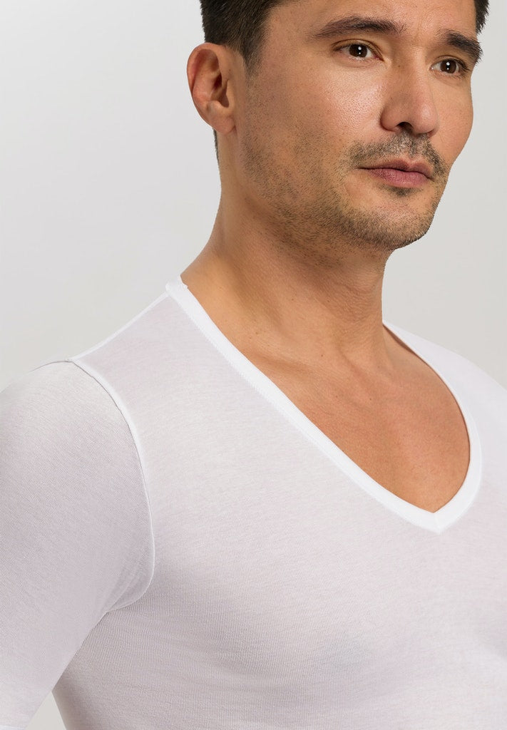 Cotton Pure V-Neck Shirt | HANRO