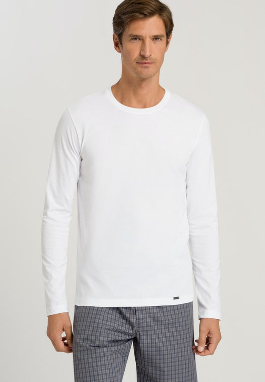 Mens Longsleeve Shirt in white | HANRO