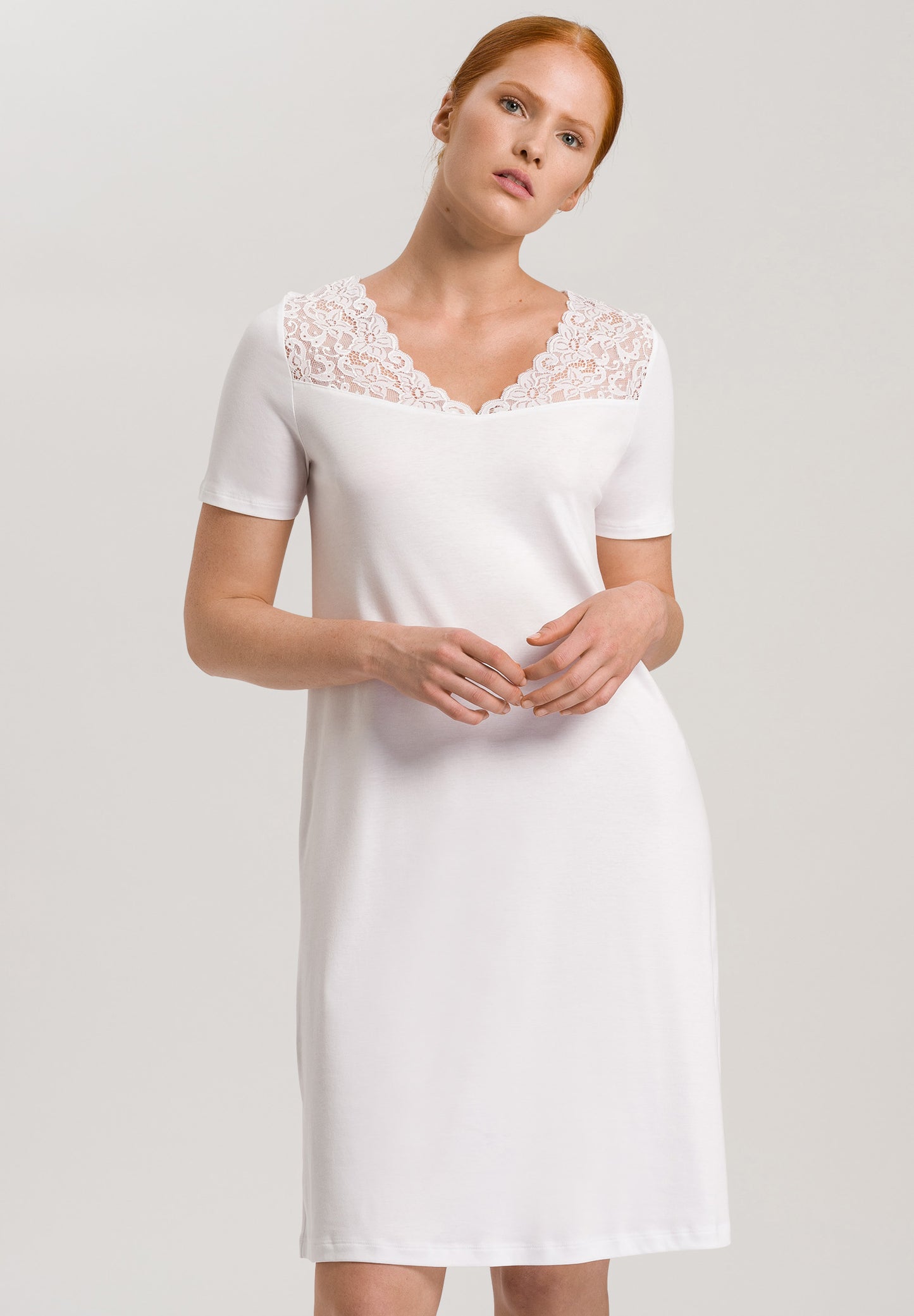 HANRO White Moments Short Sleeve Nightdress