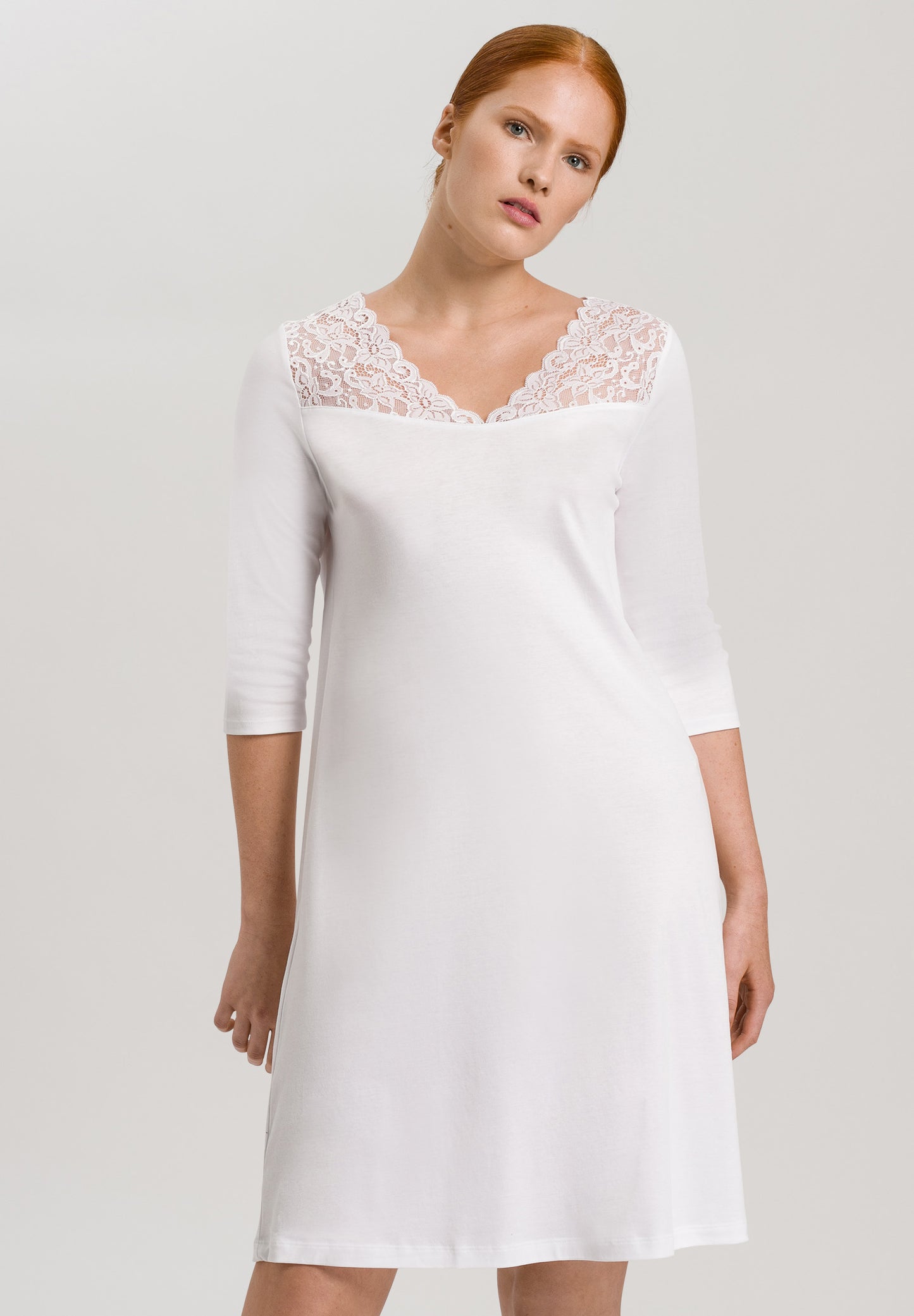 HANRO White Moments 3/4 Sleeve Nightdress
