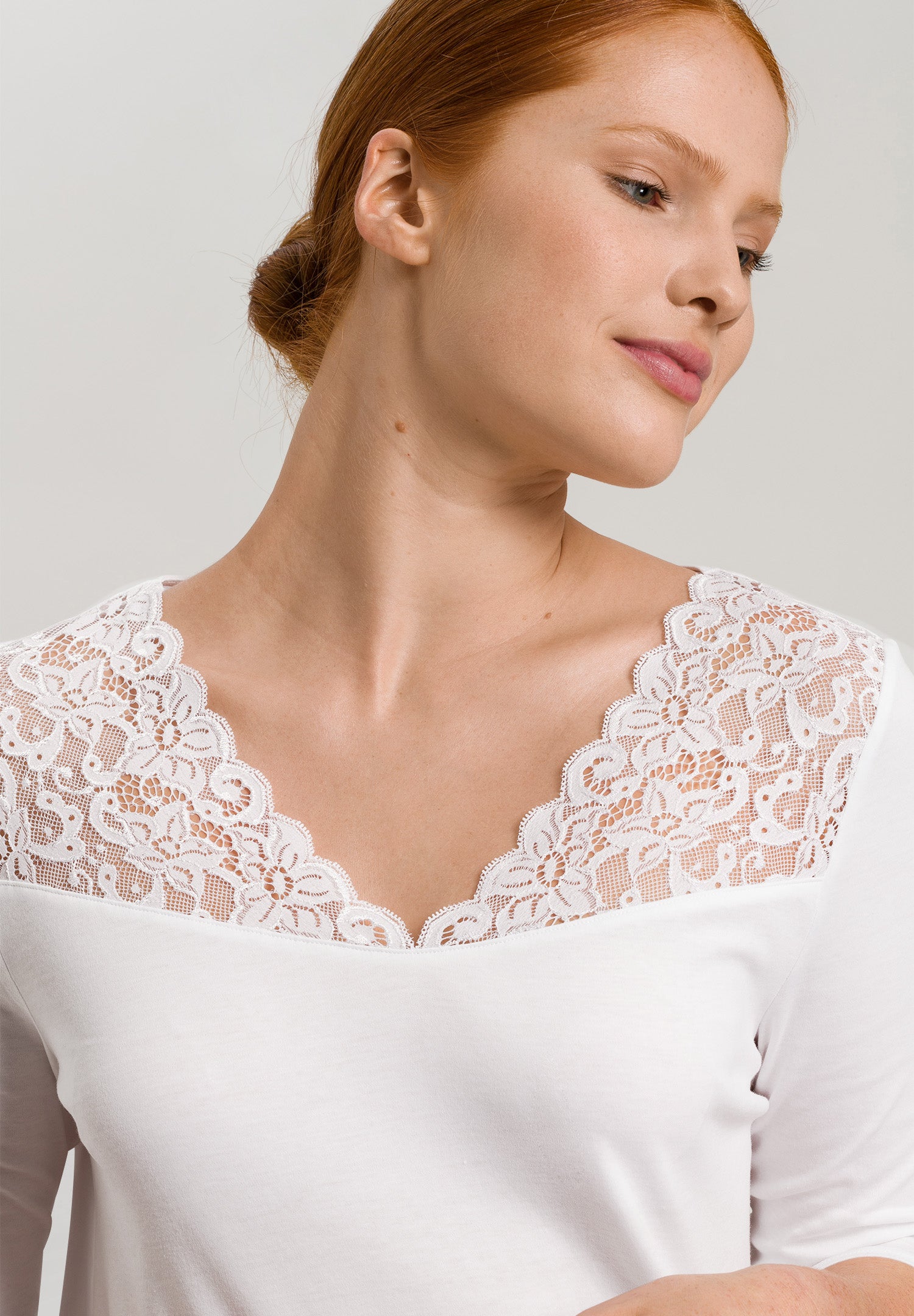 HANRO White Moments 3/4 Sleeve Nightdress