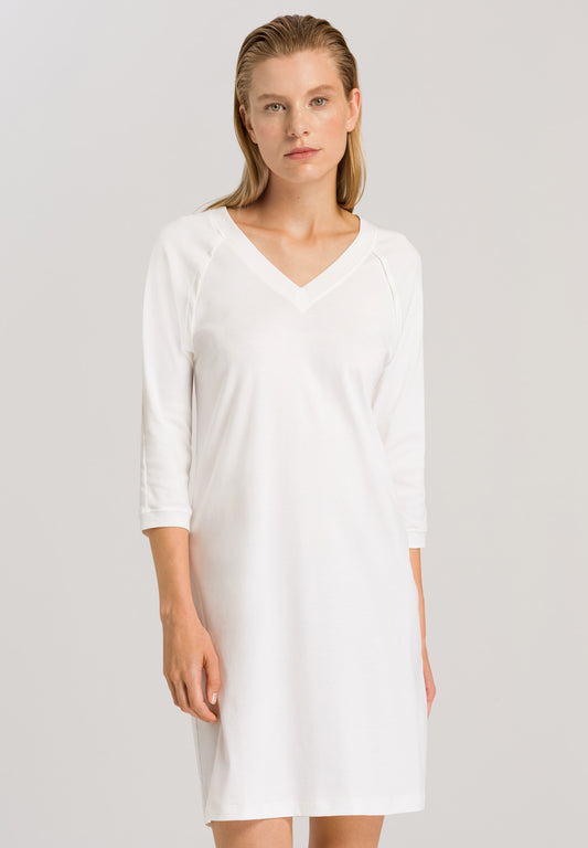 HANRO Off White Pure Essence 3/4 Sleeve Nightdress