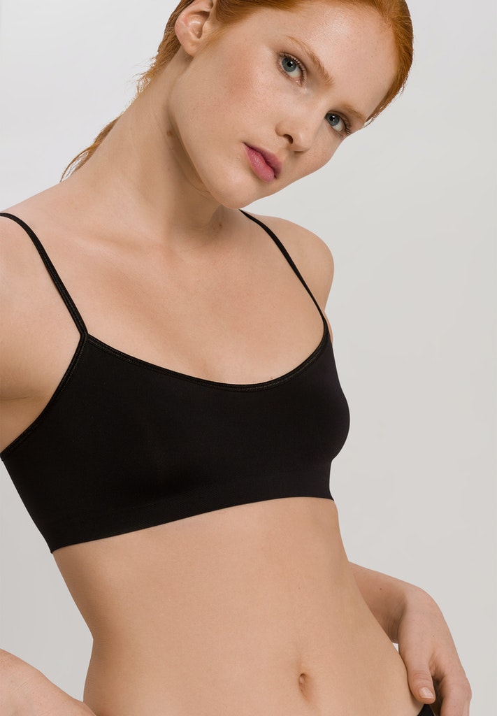 HANRO Womens Touch Feeling Crop Top in black