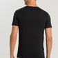 HANRO Black Cotton Superior Short Sleeve Shirt